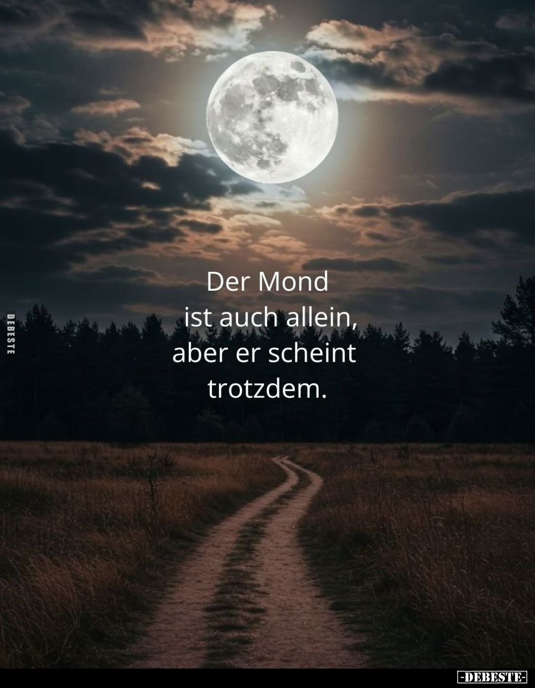 Der Mond ist auch allein, aber er scheint trotzdem.