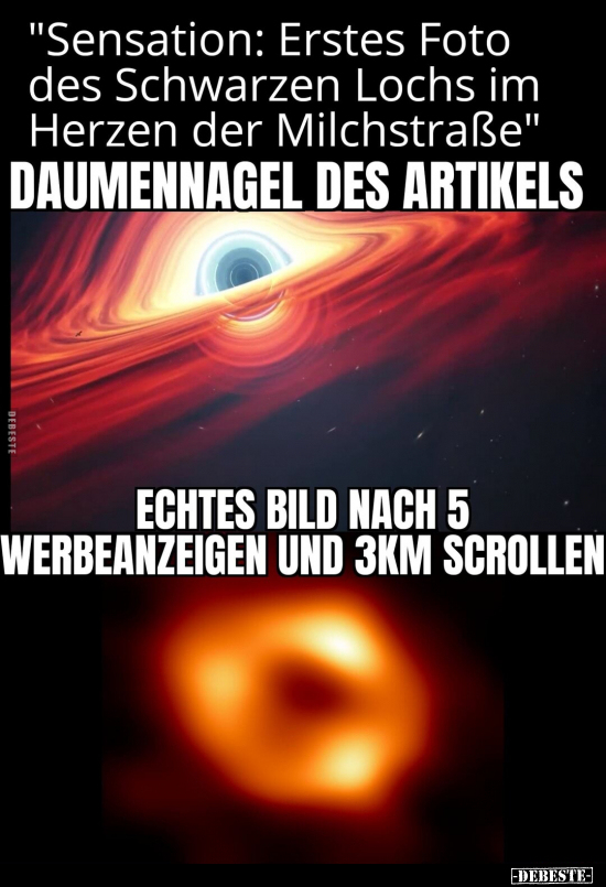 "Sensation: Erstes Foto des Schwarzen Lochs im Herzen der.." - Lustige Bilder | DEBESTE.de
