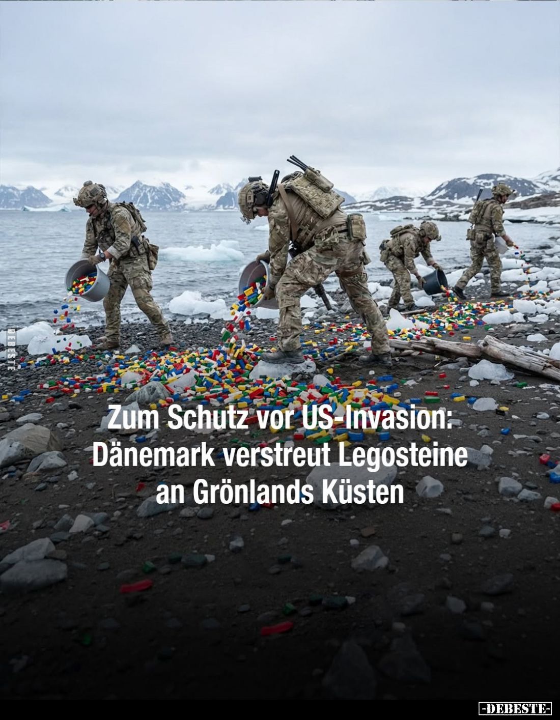 Zum Schutz vor US-Invasion: Dänemark verstreut Legosteine an Grönlands Küsten.