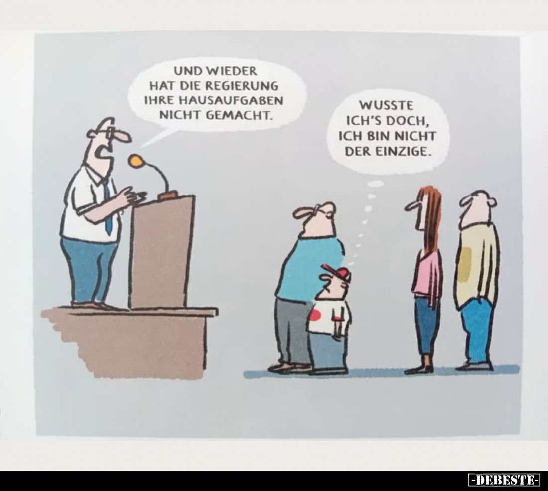 Und wieder hat die Regierung ihre Hausaufgaben nicht gemacht.
-
Wusste ich's doch, ich bin nicht der einzige.