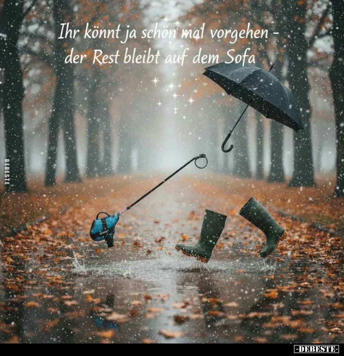 Ihr könnt ja schon mal vorgehen - der Rest bleibt auf dem Sofa.