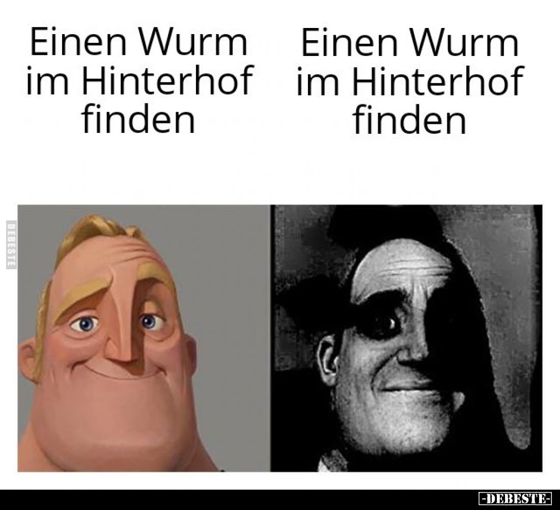 Einen Wurm im Hinterhof finden..