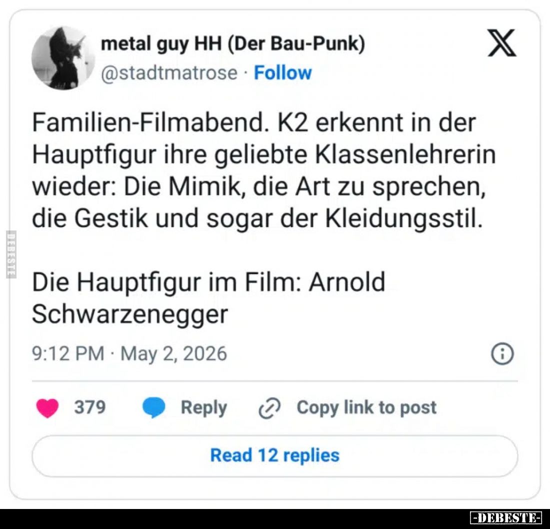 Familien-Filmabend. K2 erkennt in der Hauptfigur ihre geliebte Klassenlehrerin wieder: Die Mimik, die Art zu sprechen, die Ge...