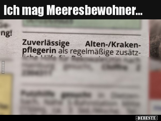 Ich mag Meeresbewohner...