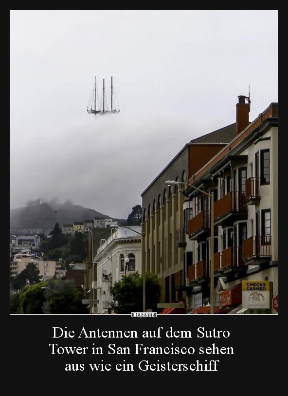 Die Antennen auf dem Sutro Tower in San Francisco sehen..