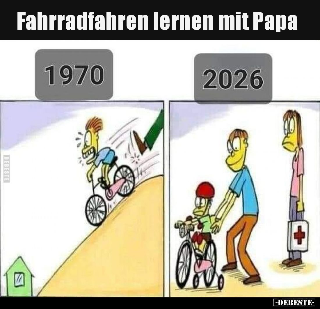 Fahrradfahren lernen mit Papa