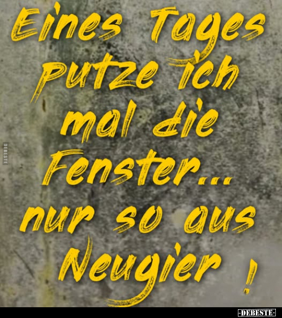 Eines Tages Putze ich mal die Fenster.. - Lustige Bilder | DEBESTE.de