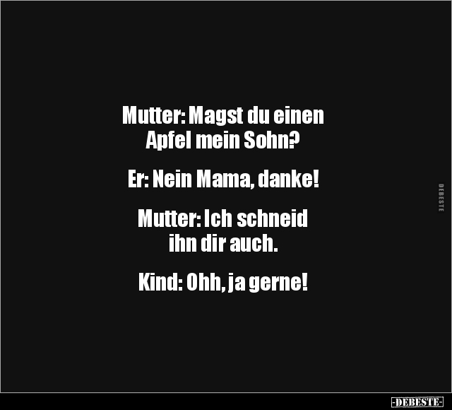 Mutter, Apfel, Sohn, Nein, Mama