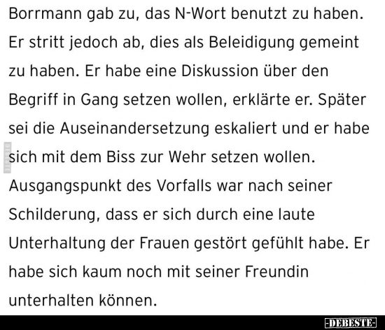 Borrmann gab zu, das N-Wort benutzt zu haben.. - Lustige Bilder | DEBESTE.de