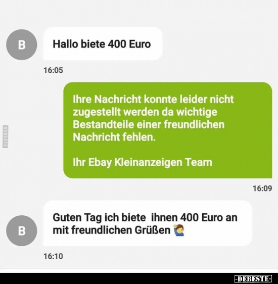 Hallo biete 400 Euro
