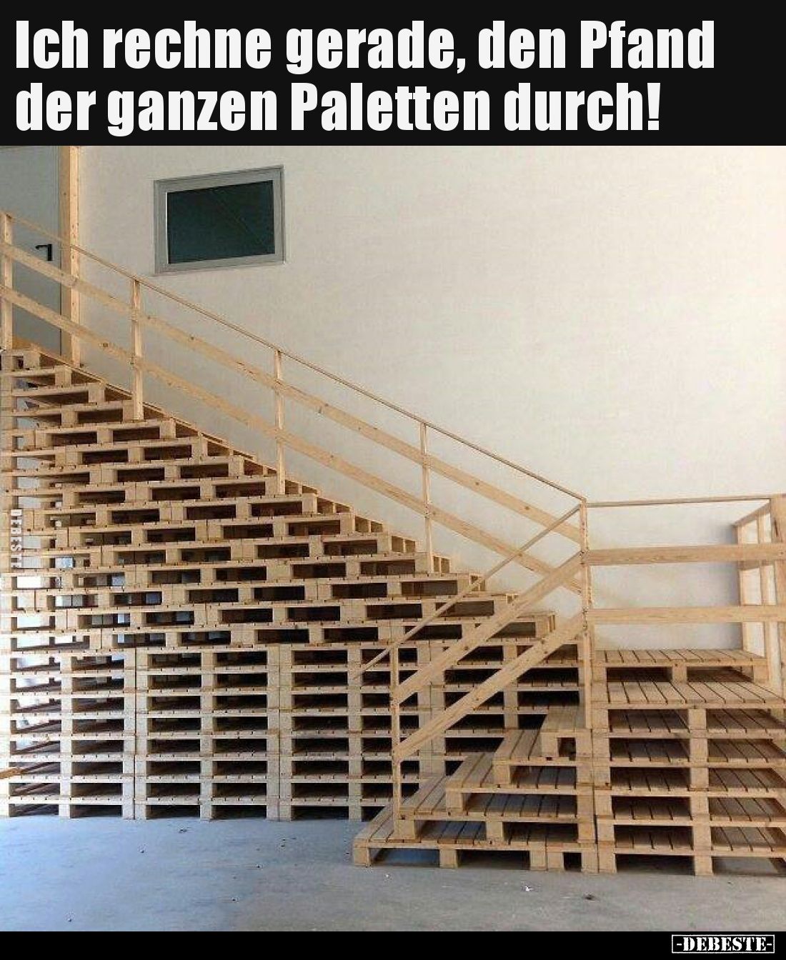 Ich rechne gerade, den Pfand der ganzen Paletten durch.