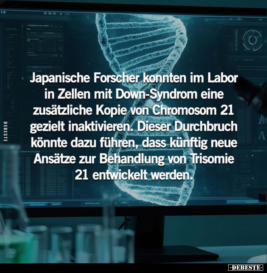 Japanische Forscher konnten im Labor in Zellen mit Down-Syndrom eine zusätzliche Kopie von Chromosom 21 gezielt inaktivieren....