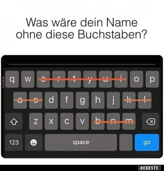 Was wäre dein Name ohne diese Buchstaben?.. - Lustige Bilder | DEBESTE.de