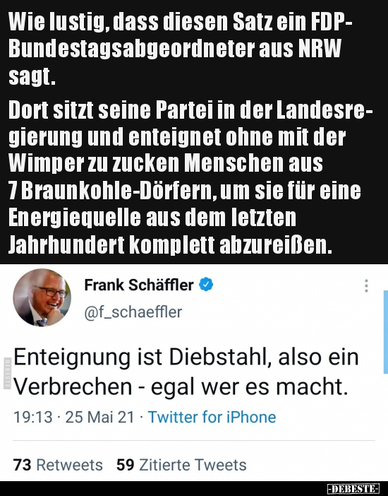 Wie lustig, dass diesen Satz ein FDP-Bundestagsabgeordneter.. - Lustige Bilder | DEBESTE.de
