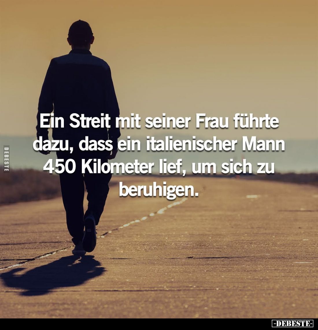 Ein Streit mit seiner Frau führte dazu, dass ein italienischer Mann 450 Kilometer lief, um sich zu beruhigen.