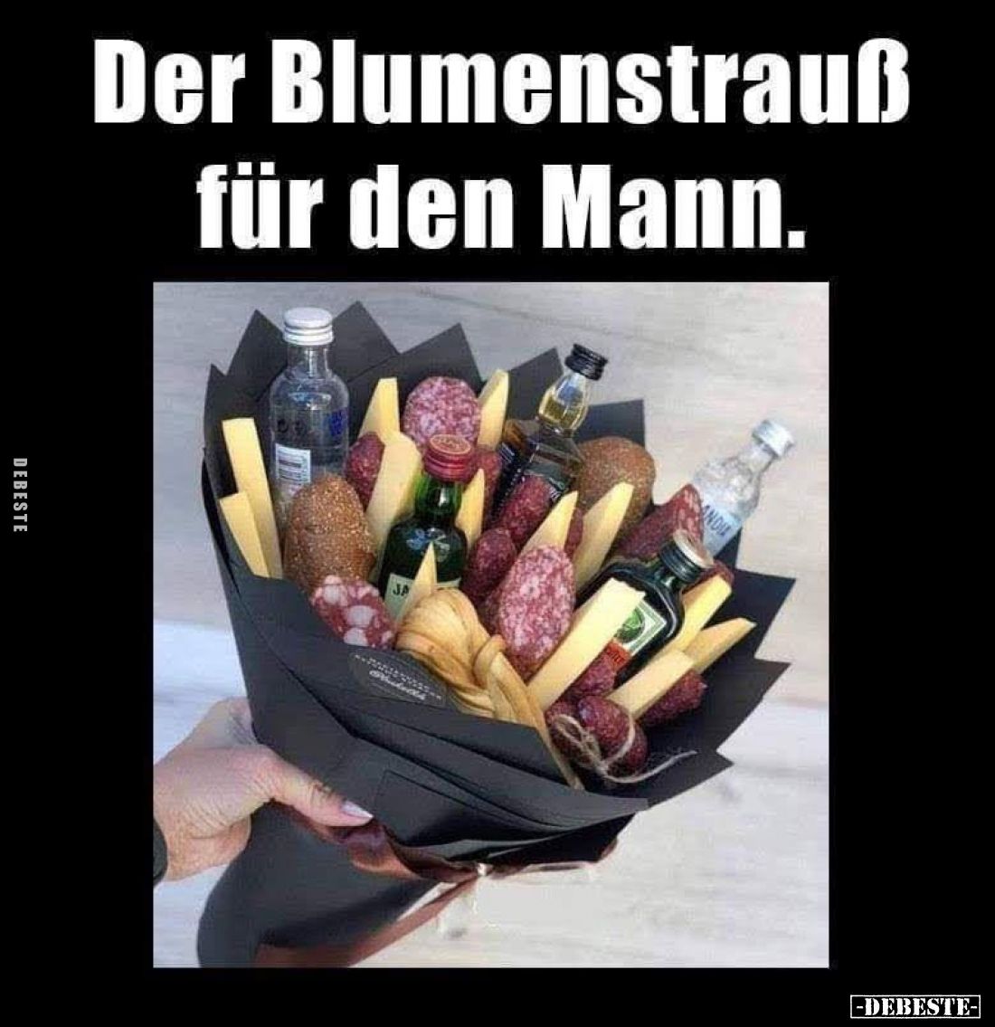 Der Blumenstrauß für den Mann.