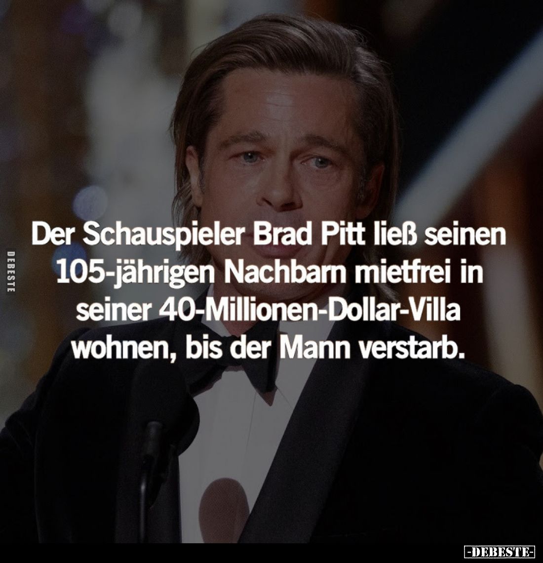 Der Schauspieler Brad Pitt ließ seinen 105-jährigen Nachbarn mietfrei in seiner 40-Millionen-Dollar-Villa wohnen, bis der Man...