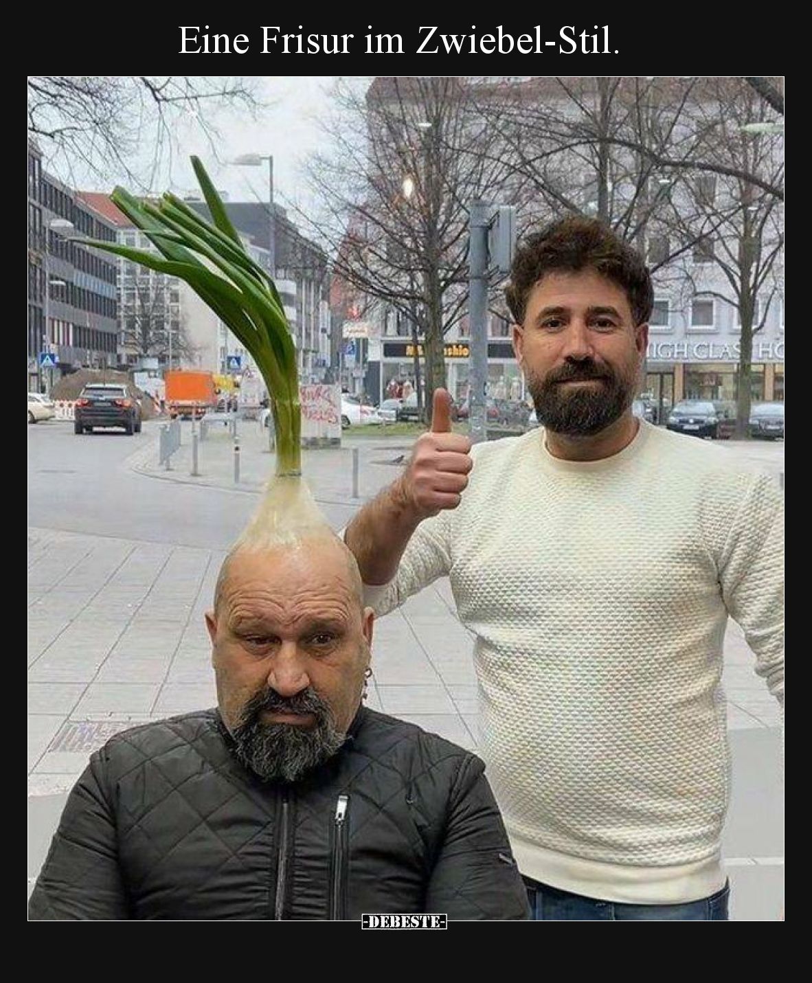Eine Frisur im Zwiebel-Stil.