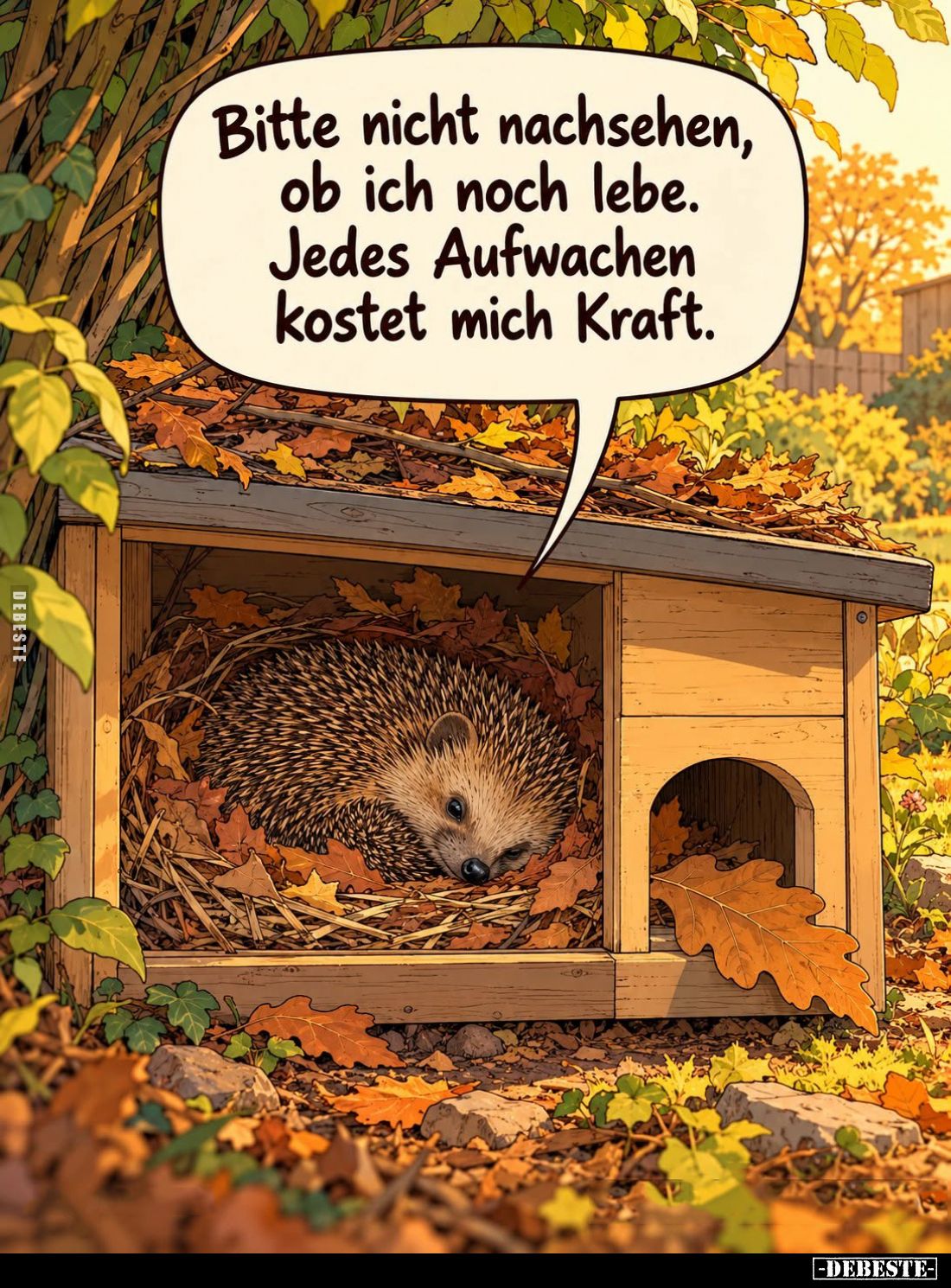 Bitte nicht nachsehen, ob ich noch lebe. Jedes Aufwachen kostet mich Kraft.