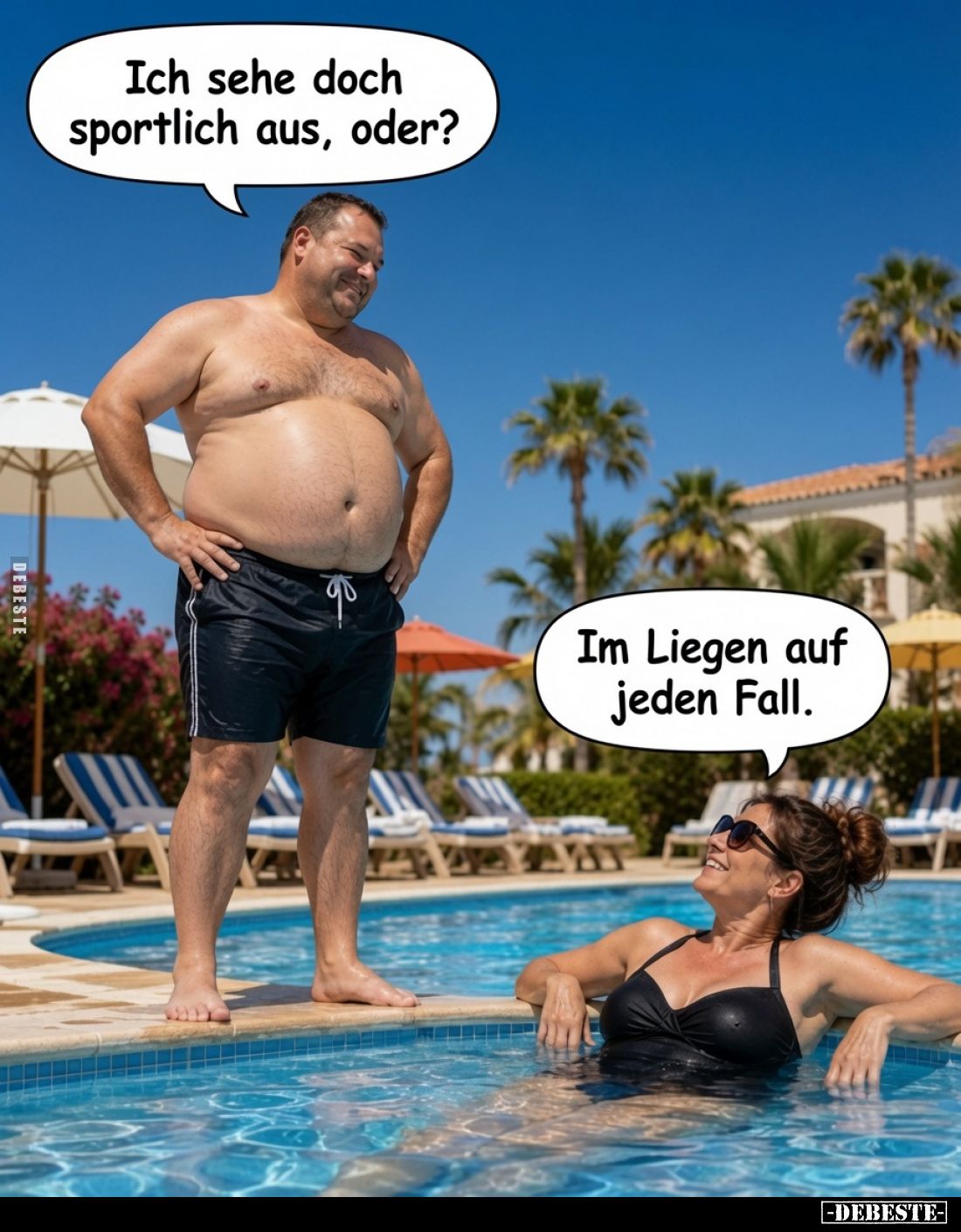 Ich sehe doch sportlich aus, oder?
Im Liegen auf jeden Fall.