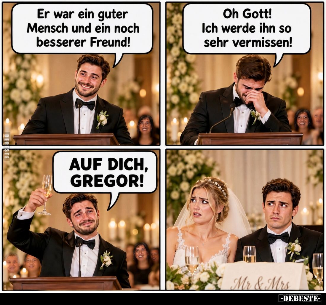Er war ein guter Mensch und ein noch besserer Freund! -
Oh Gott! Ich werde ihn so sehr vermissen! - Auf dich Gregor!