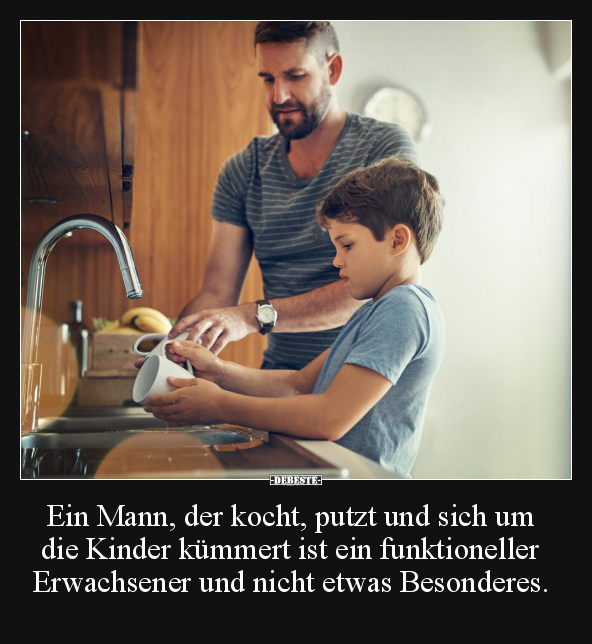 Ein Mann, der kocht, putzt und sich um die Kinder kümmert.. - Lustige Bilder | DEBESTE.de