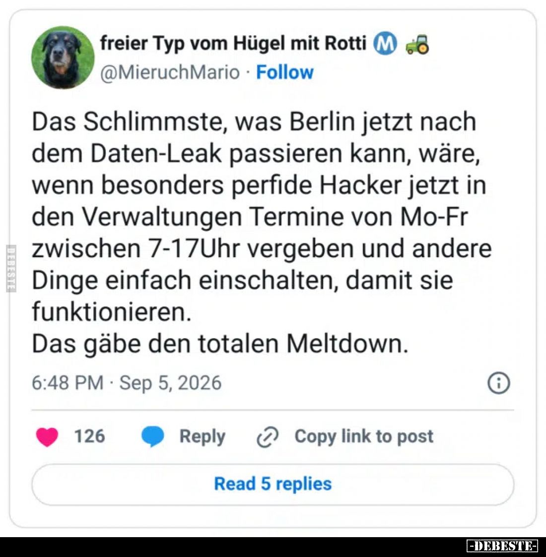 Das Schlimmste, was Berlin jetzt nach dem Daten-Leak passieren kann, wäre, wenn besonders perfide Hacker jetzt in den Verwalt...