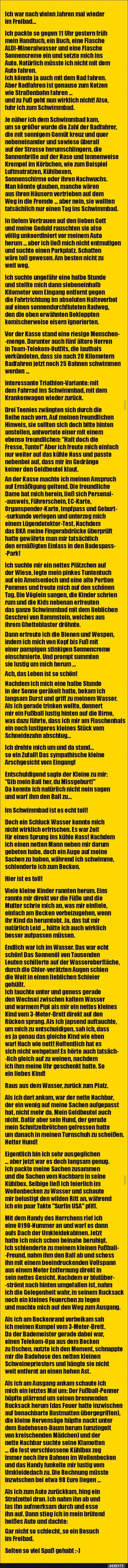 Ich war nach vielen Jahren mal wieder im Freibad...