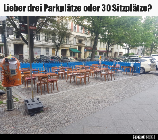 Lieber drei Parkplätze oder 30 Sitzplätze?..