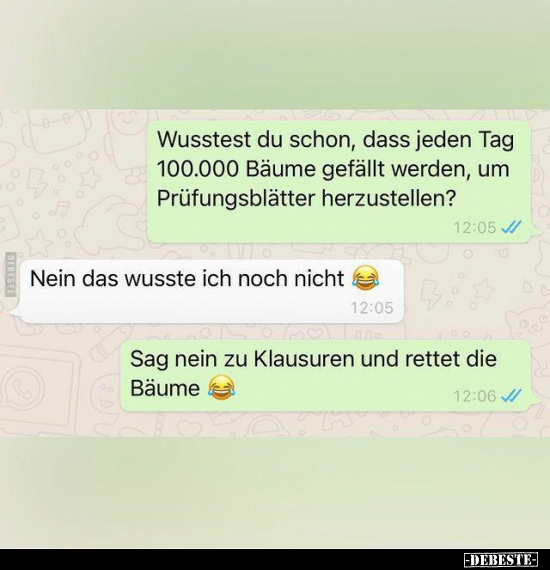 Wusstest du schon, dass jeden Tag 100.000 Bäume gefällt..