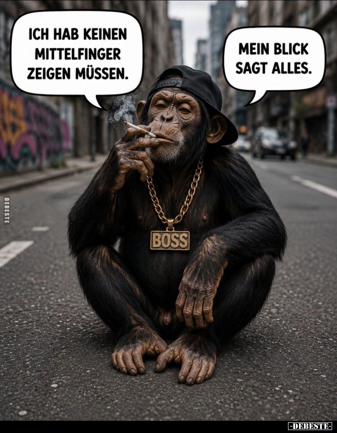Ich hab keinen Mittelfinger zeigen müssen. -
Mein Blick sagt alles.