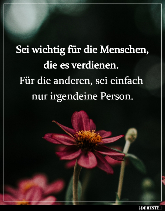 Sei wichtig für die Menschen, die es verdienen.. - Lustige Bilder | DEBESTE.de