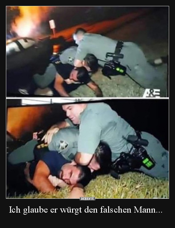 Ich glaube er würgt den falschen Mann...
