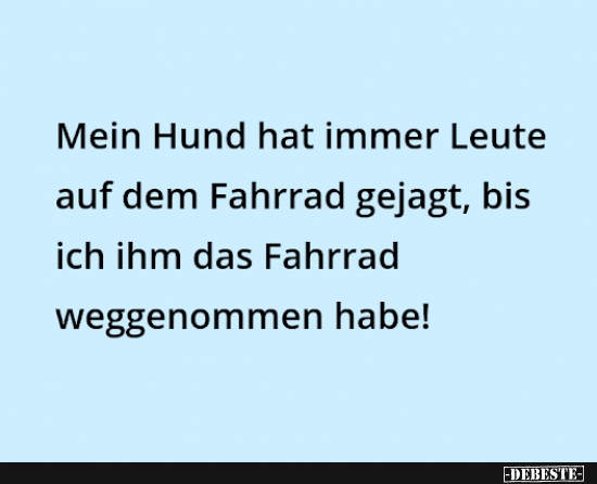 Mein Hund hat immer Leute auf dem Fahrrad gejagt..