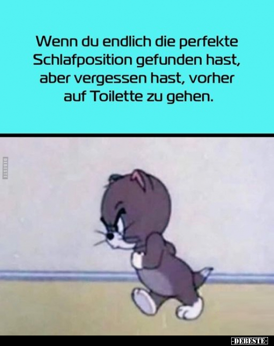 Wenn du endlich die perfekte Schlafposition gefunden..