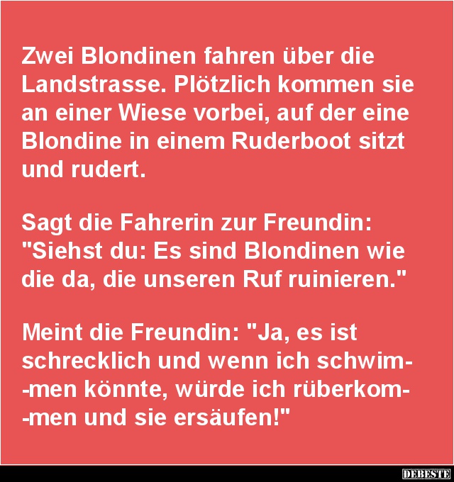 Zwei Blondinen fahren über die Landstrasse.. - Lustige Bilder | DEBESTE.de