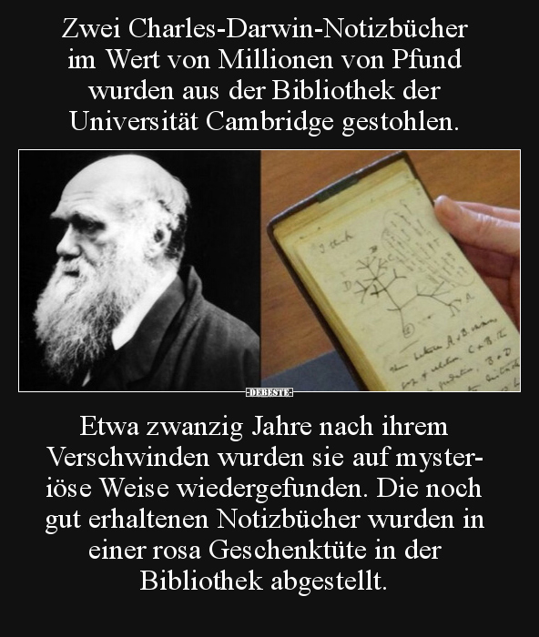 Zwei Charles-Darwin-Notizbücher im Wert von Millionen von.. - Lustige Bilder | DEBESTE.de
