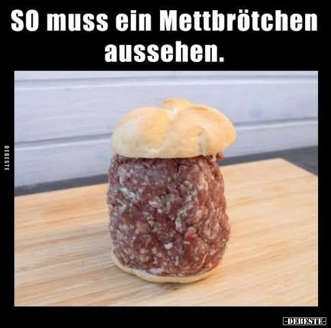 SO muss ein Mettbrötchen aussehen.