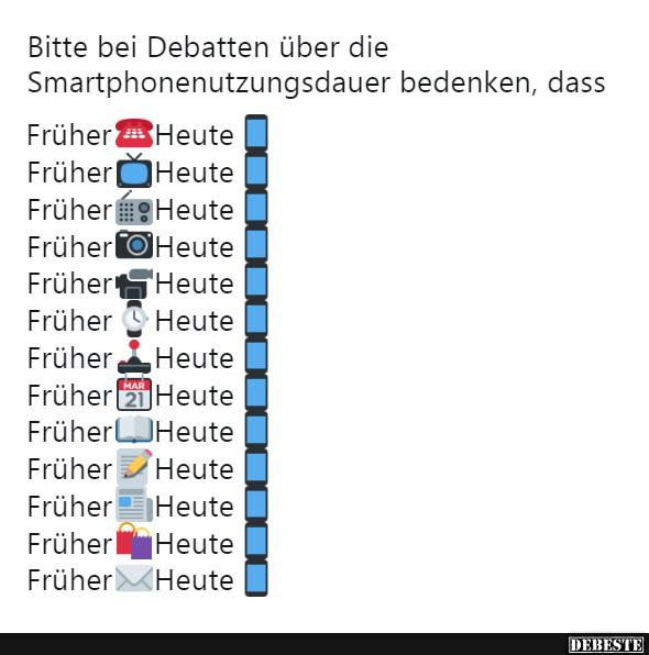 Bitte bei Debatten über die Smartphonenutzungsdauer bedenken..