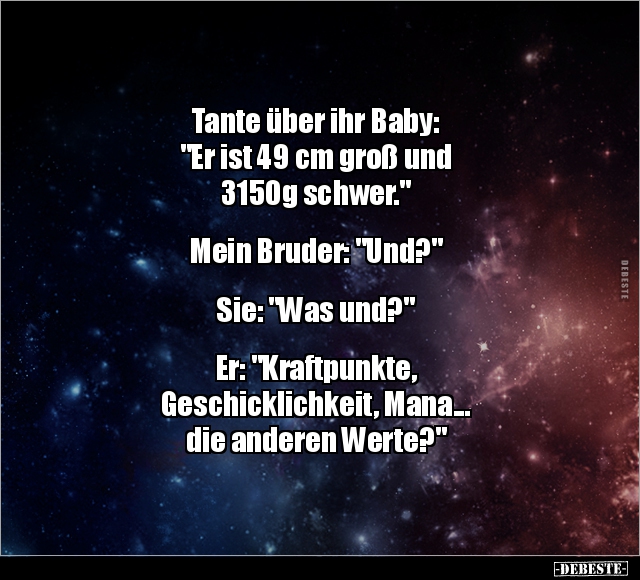 Tante über ihr Baby: "Er ist 49 cm groß und 3150g.." - Lustige Bilder | DEBESTE.de