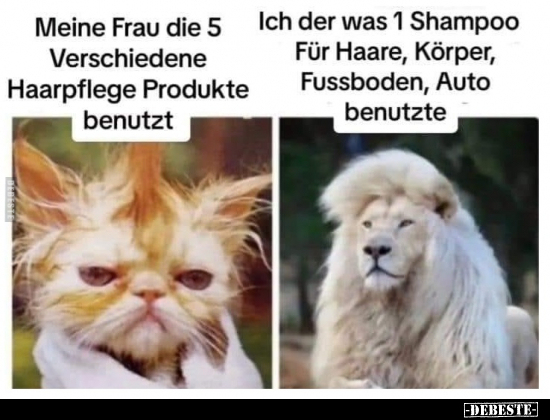 Meine Frau die 5 Verschiedene Haarpflege Produkte.. - Lustige Bilder | DEBESTE.de