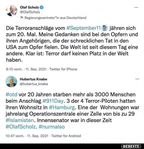 Die Terroranschläge vom September 11 jähren sich zum 20...
