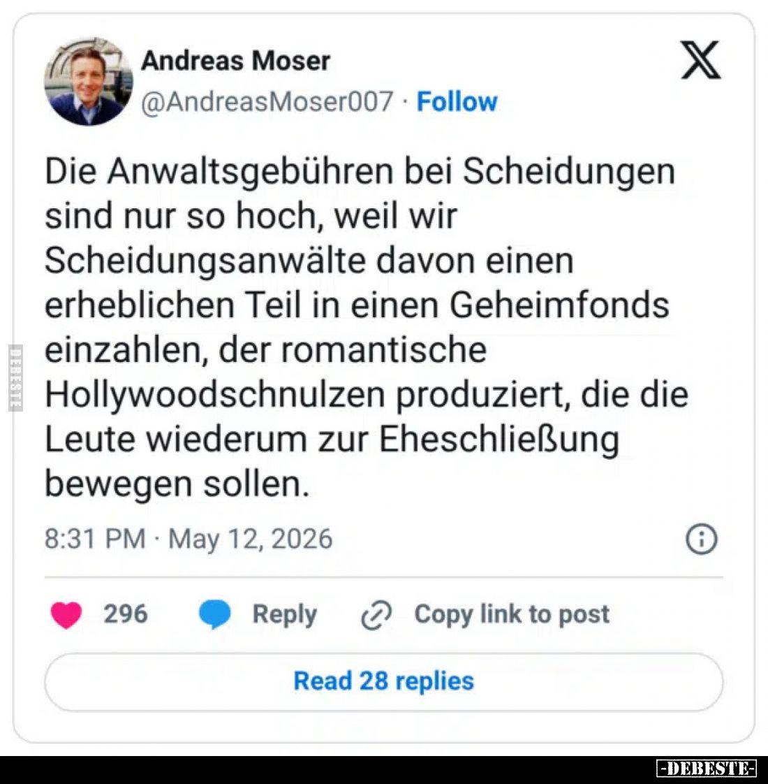 Die Anwaltsgebühren bei Scheidungen sind nur so hoch, weil wir Scheidungsanwälte davon einen erheblichen Teil in einen Geheim...