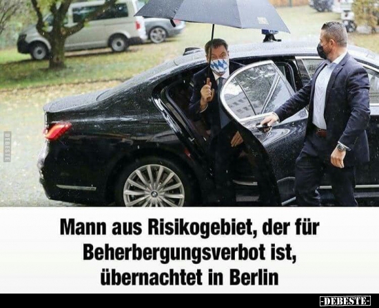 Mann aus Risikogebiet, der für Beherbergungsverbot ist.. - Lustige Bilder | DEBESTE.de