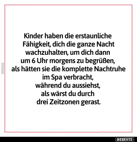 Kinder, Nacht, Morgens