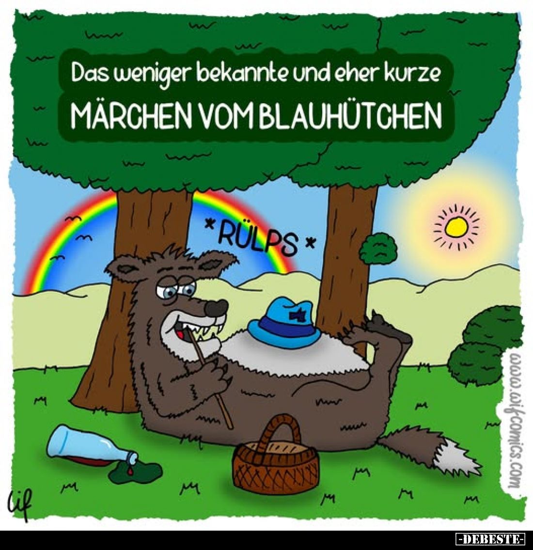 Das weniger bekannte und eher kurze
Märchen vom Blauhütchen.