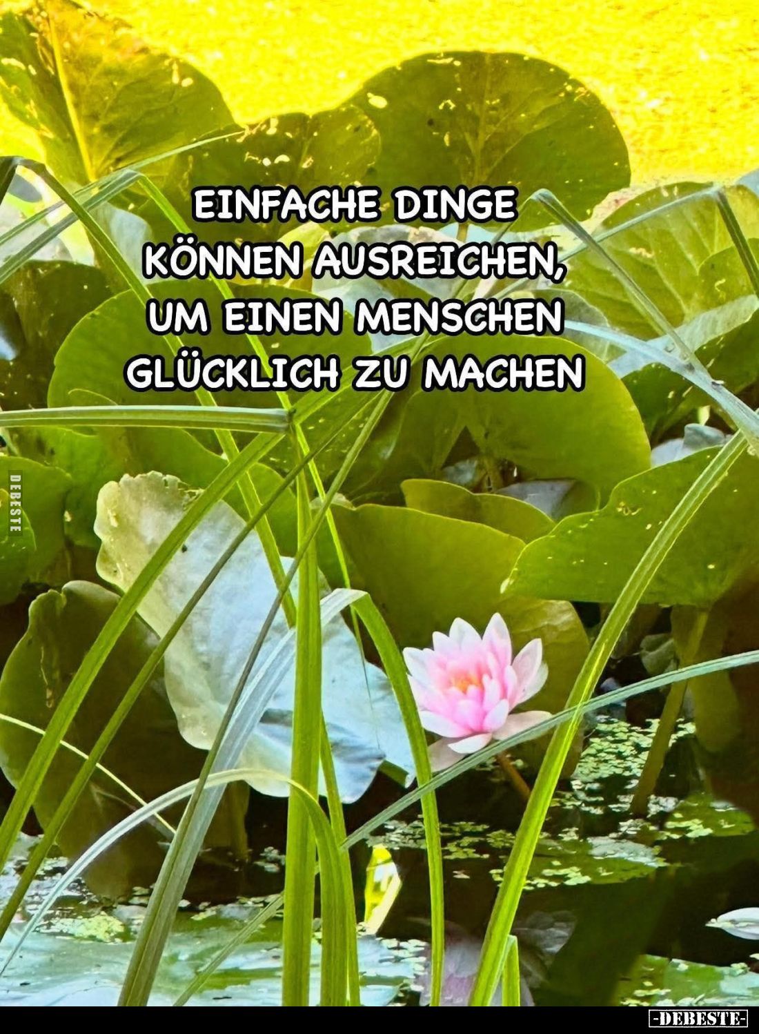 Einfache Dinge können ausreichen, um einen Menschen glücklich zu machen.