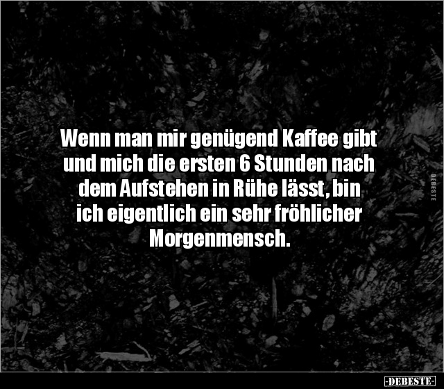 Wenn man mir genügend Kaffee gibt und mich die ersten... - Lustige Bilder | DEBESTE.de