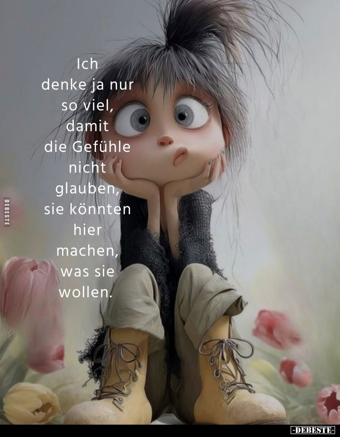 Ich denke ja nur so viel, damit die Gefühle nicht glauben, sie könnten hier machen, was sie wollen.