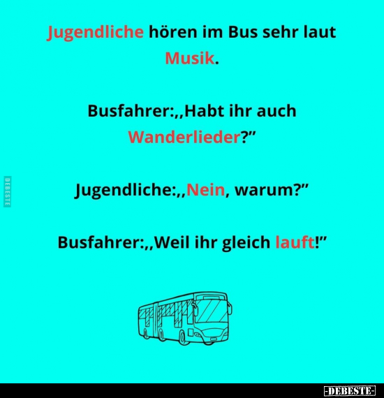 Jugendliche hören im Bus sehr laut Musik.. - Lustige Bilder | DEBESTE.de